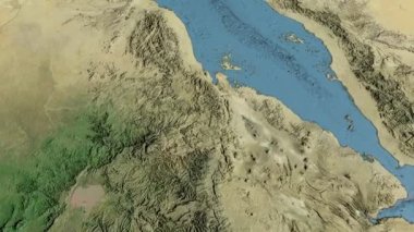 Eritre, harita üzerinde kayma, özetlenen