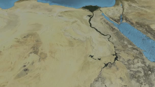 Egito, deslize sobre o mapa, delineado — Vídeo de Stock