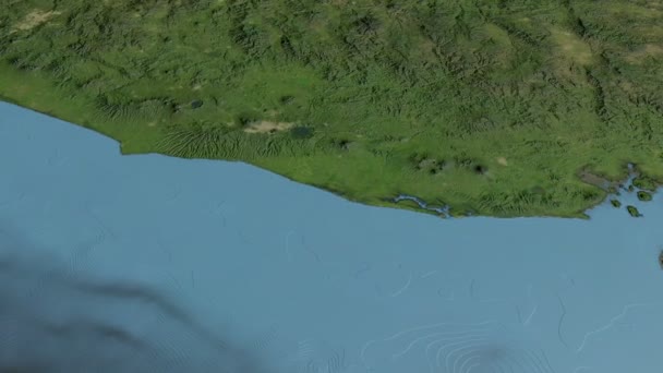 Salwador, schodzenia na mapie, przedstawione — Wideo stockowe