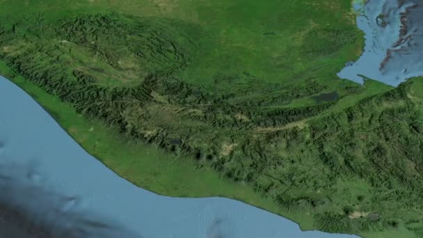 Guatemala, glida över kartan, skisserat — Stockvideo