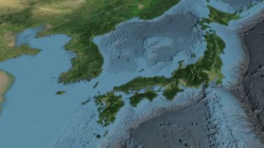 Japonya, harita üzerinde kayma, özetlenen