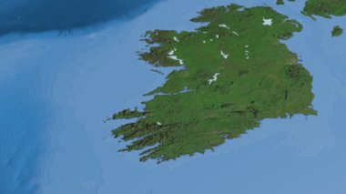 İrlanda, harita üzerinde kayma, özetlenen