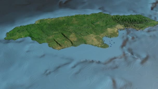 Jamaica, gleiten über die Landkarte, umrissen — Stockvideo
