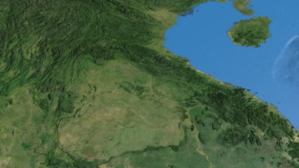 Лаос, скольжение по карте, очерчен — стоковое видео
