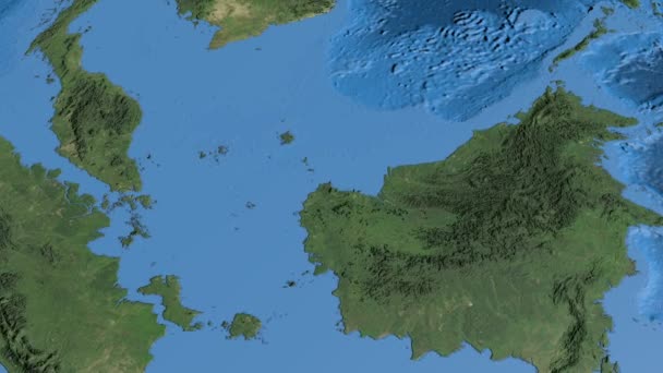 Malezja, schodzenia na mapie, przedstawione — Wideo stockowe