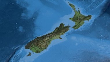 Yeni Zelanda, harita üzerinde kayma, özetlenen
