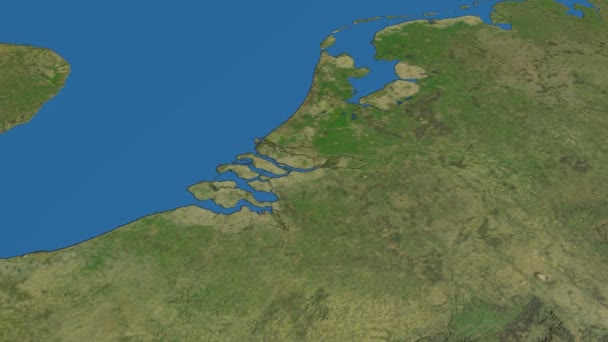 Países Baixos, deslize sobre o mapa, delineado — Vídeo de Stock