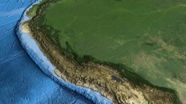 Peru, harita üzerinde kayma, özetlenen