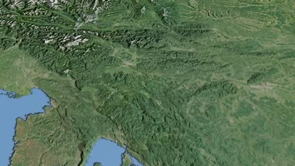Słowenia, schodzenia na mapie, przedstawione — Wideo stockowe