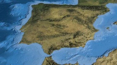 İspanya, harita üzerinde kayma, özetlenen