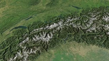 İsviçre, harita üzerinde kayma, özetlenen