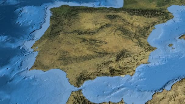 Spagna, scivolare sulla mappa, delineato — Video Stock