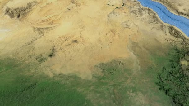 Sudan, scivolare sulla mappa, delineato — Video Stock