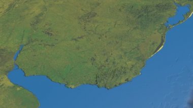 Uruguay, harita üzerinde kayma, özetlenen