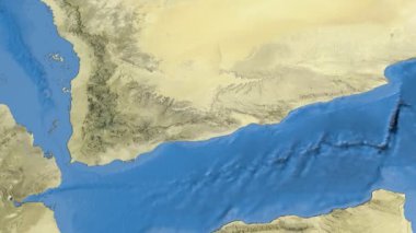 Yemen, glide over the map, outlined