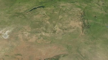 Zimbabwe, glide over the map, outlined