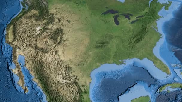 Egyesült Államok, suhan át a térképen, körvonalazott — Stock videók