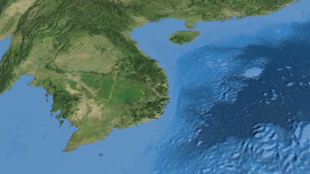 Vietnam, scivolare sulla mappa, delineato — Video Stock