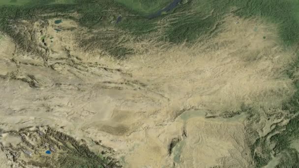 Moğolistan, harita üzerinde kayma özetlenen — Stok video