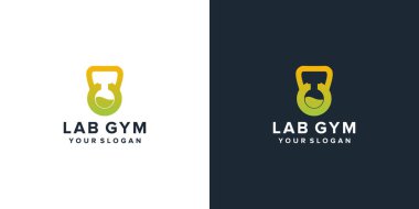 Spor salonu logosu tasarımlı bir laboratuar.