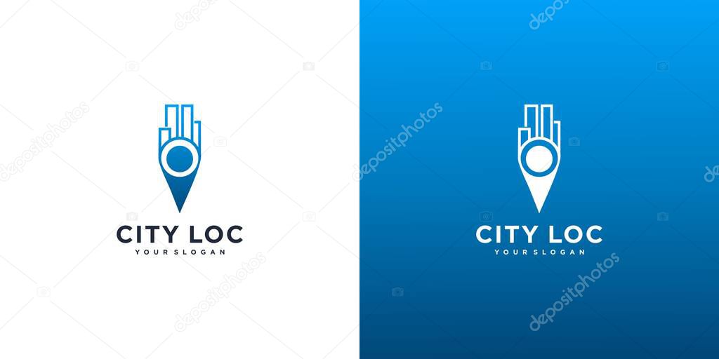 city with loc logo design