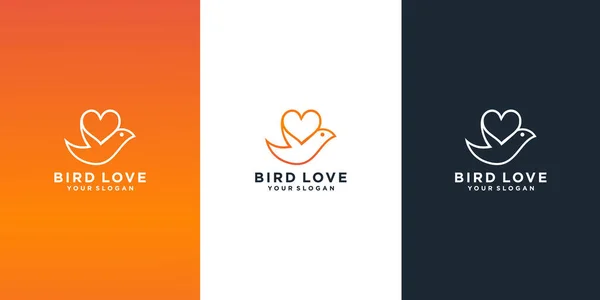 Aşk logosu olan kuş.