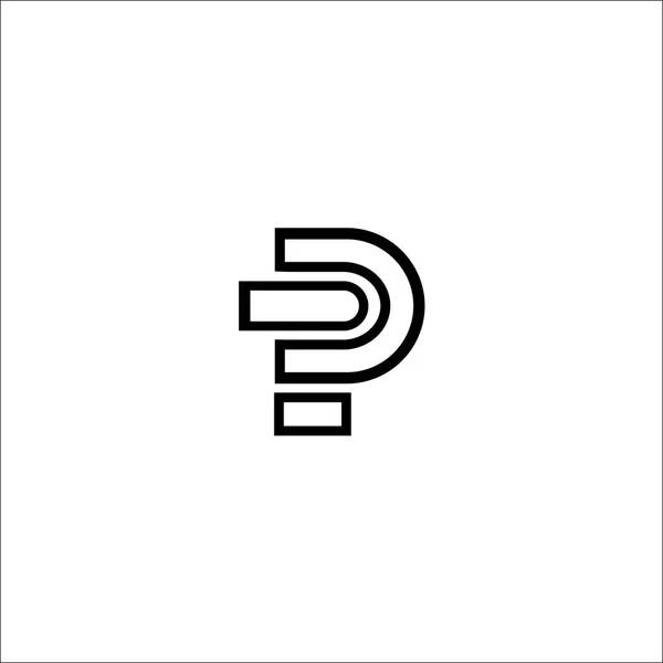 Ppレター初期ロゴデザインテンプレート — ストックベクタ