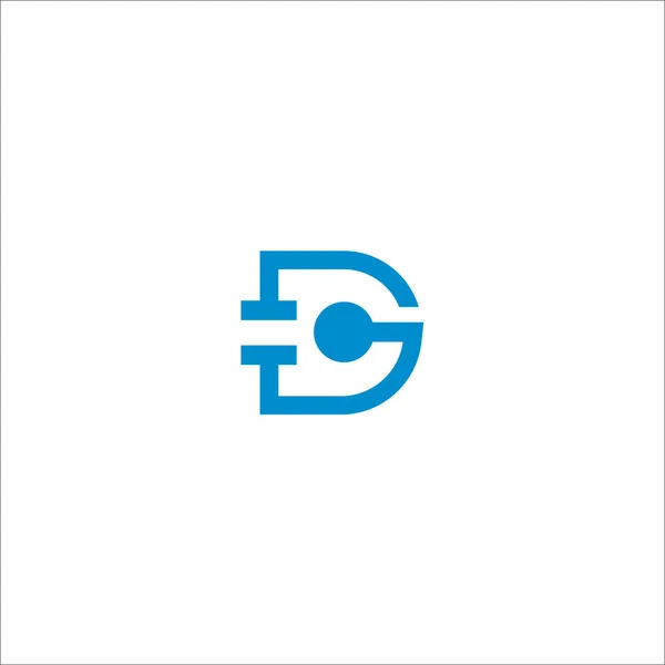 D初期ロゴデザインテンプレート — ストックベクタ
