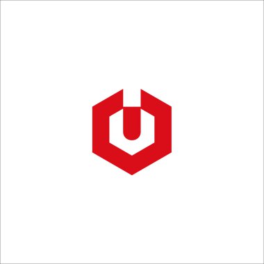 U harfi altıgen logo tasarımı