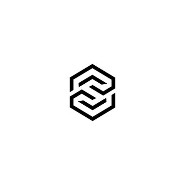 S eşsiz harf logo tasarım şablonu