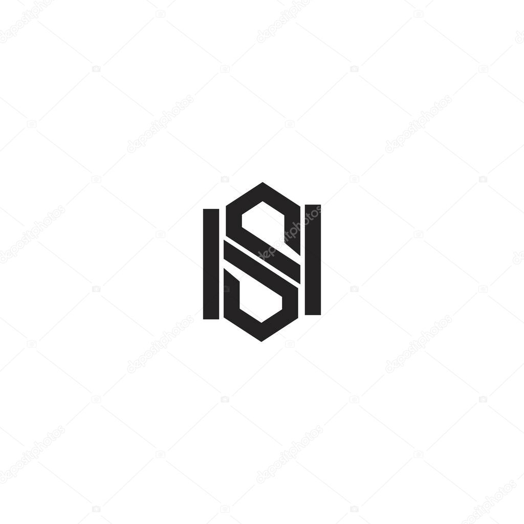 HS H S letter logo design template
