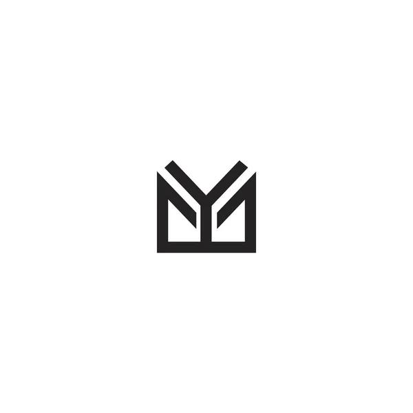 私のM Y文字のロゴデザインテンプレート — ストックベクタ