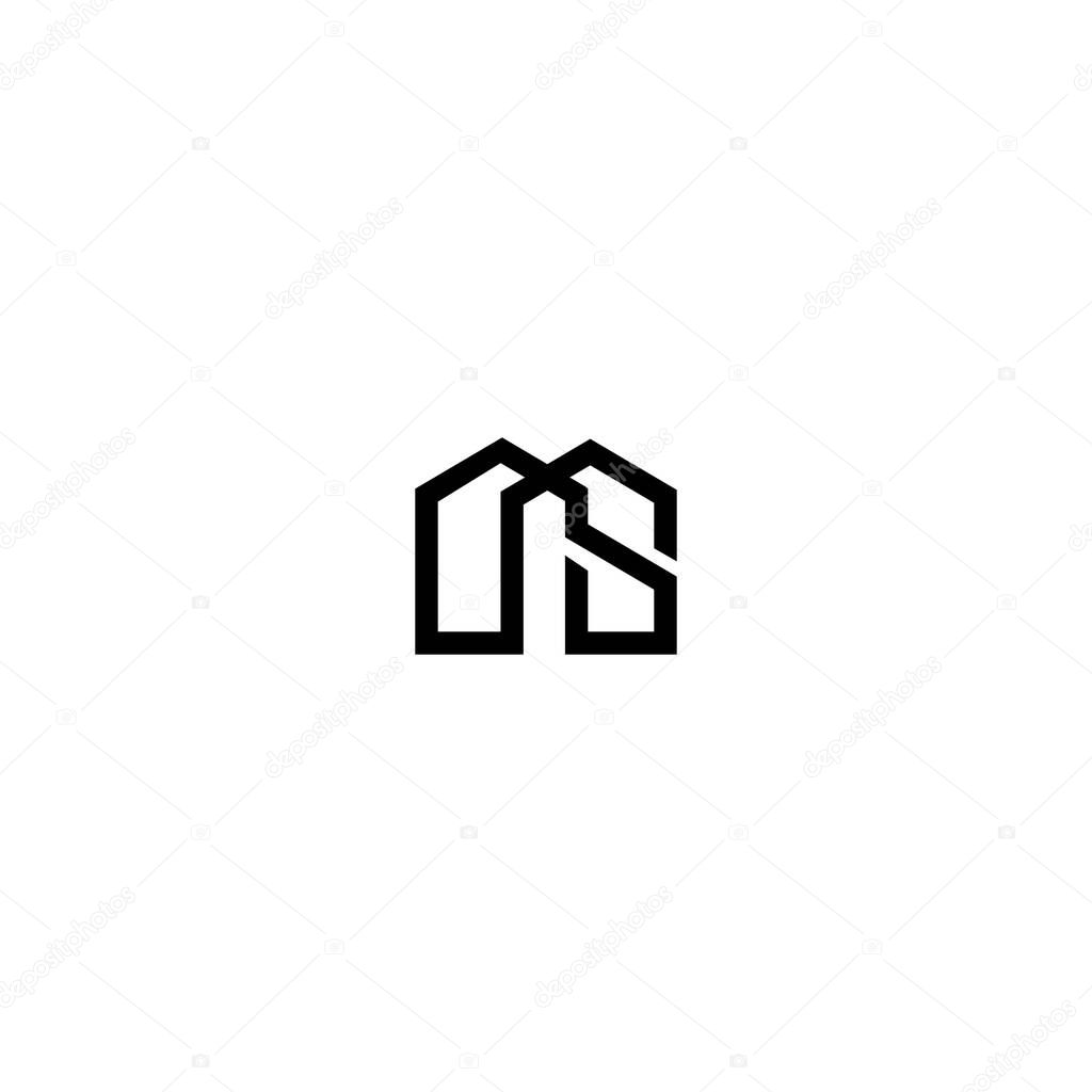 MS M S Letter Logo Design Template