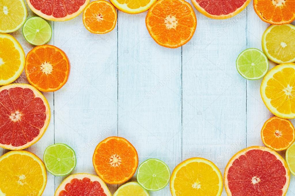 Citrus fruits. Oranges, limes, grapefruits, tangerines and lemons