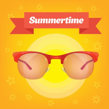 Yaz gerçekçi güneş koruma sunglass kırmızı kurdele ile.