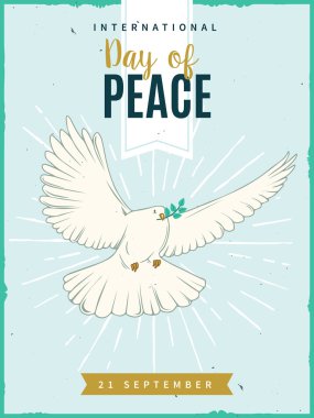 Uluslararası Barış günü poster. Vektör çizim.