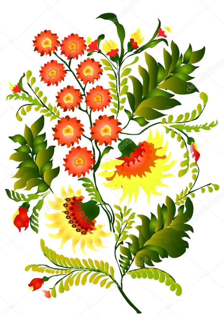 Floral pattern in the folk style