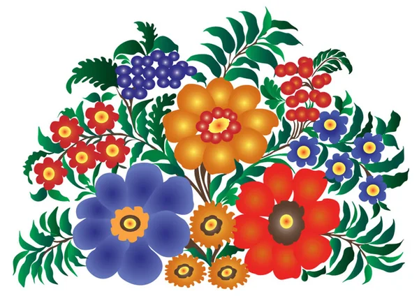传统画的花 — 图库矢量图片