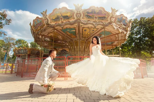 Pareja de boda en el parque —  Fotos de Stock