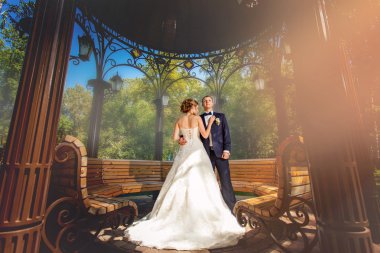 Eski moda köşk Düğün çifti