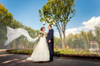 Damat ve gelin peçe Park ile