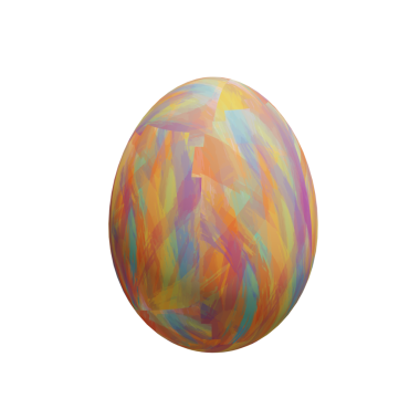 Beyaz arka planda izole edilmiş renkli Paskalya yumurtası.