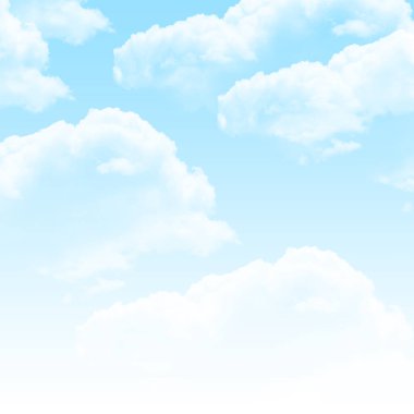 Mavi gökyüzünde beyaz bulutlar