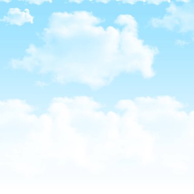 Beyaz bulutlu mavi gökyüzü arkaplanı. vektör