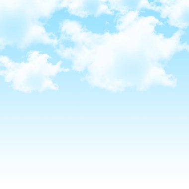 Bulut arkaplanlı mavi gökyüzü, vektör çizimi, eps