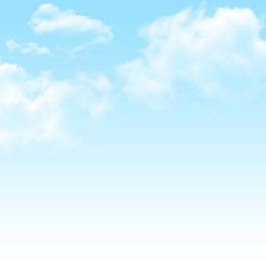 Beyaz bulutlar ve mavi gökyüzü