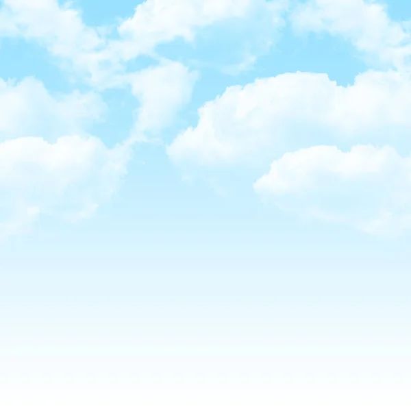 Mavi gökyüzünde beyaz bulutlar. Vektör illüstrasyonu.