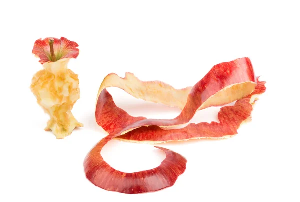 Apple core and peel. Isolated
