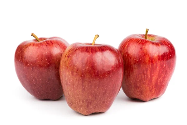 Tres manzanas rojas aisladas — Foto de Stock