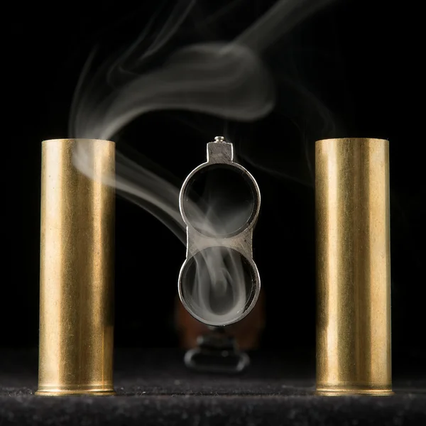 Smoking barrel of rifle — Stock Photo, Image